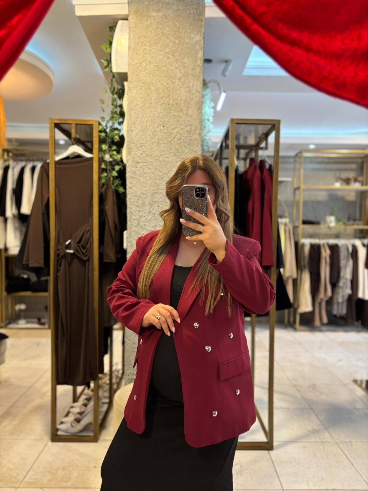 Bordo Blazer Ceket