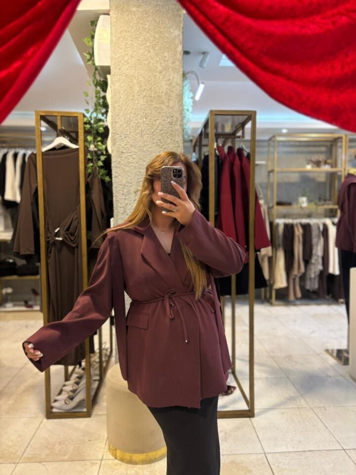Bordo Blazer Ceket