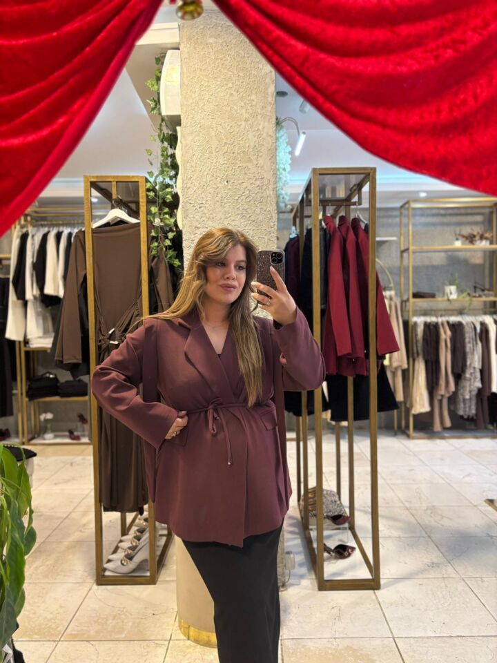 Bordo Blazer Ceket