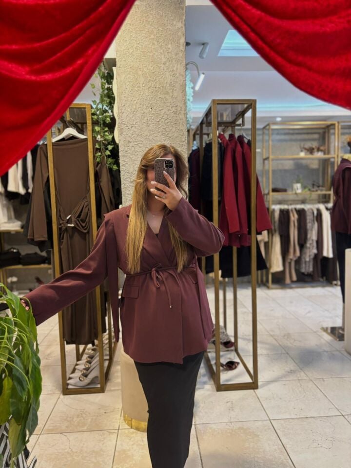 Bordo Blazer Ceket