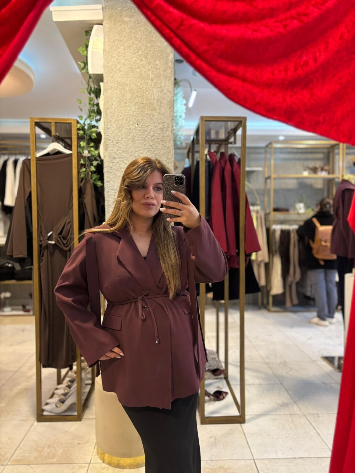 Bordo Blazer Ceket