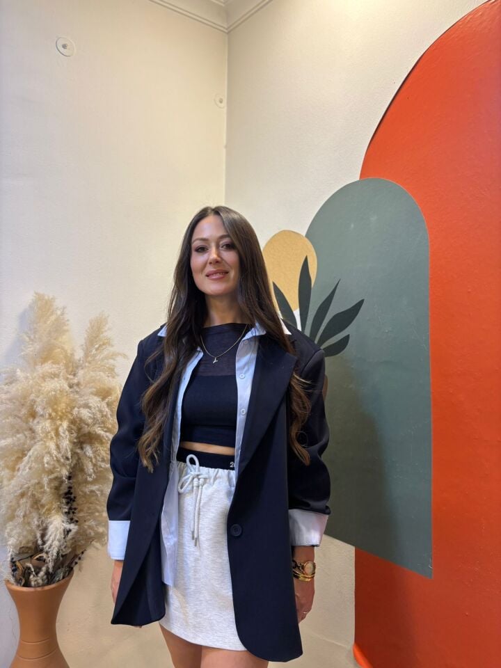 Oversize Lacivert Blazer Ceket