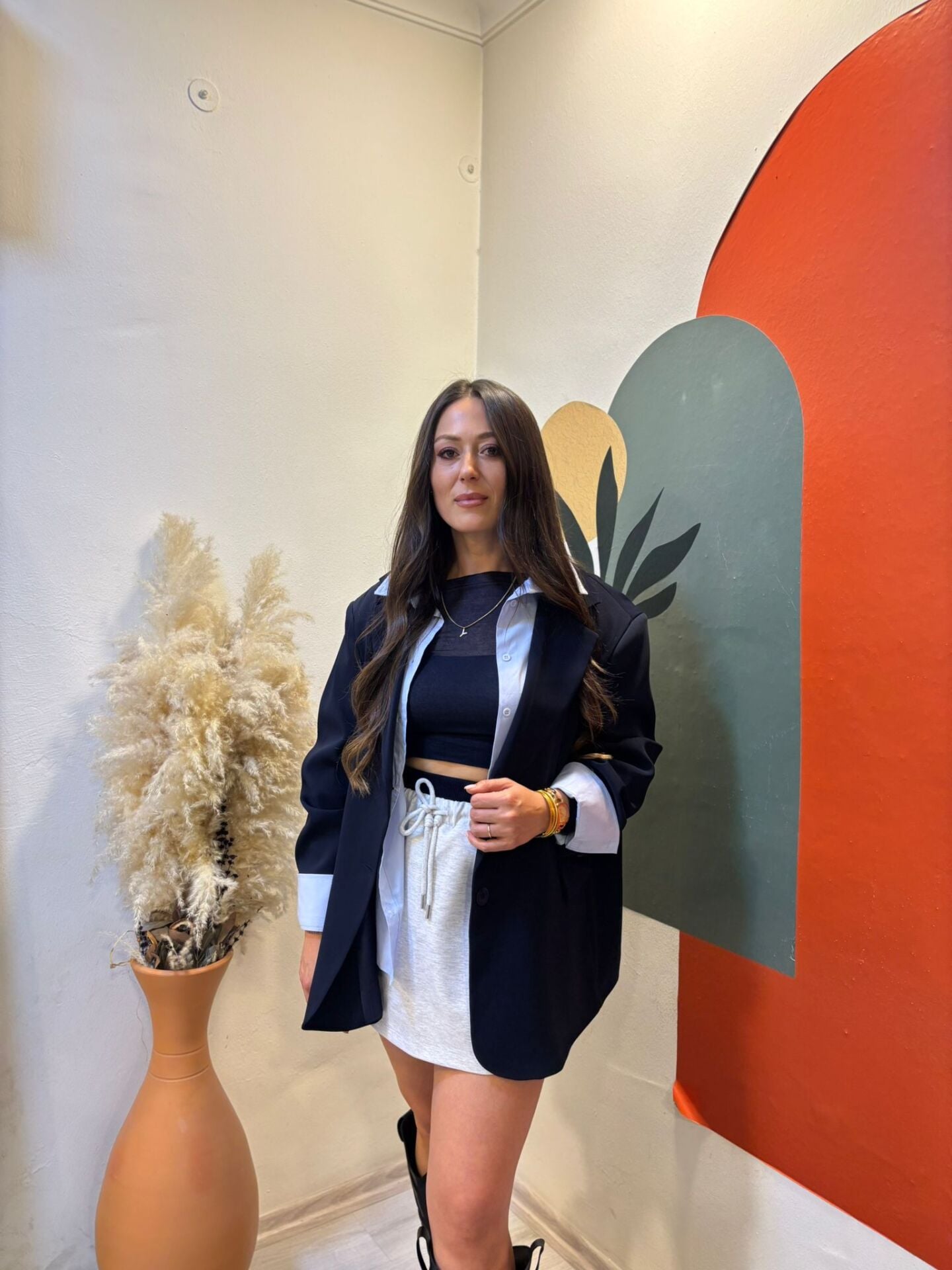 Oversize Lacivert Blazer Ceket