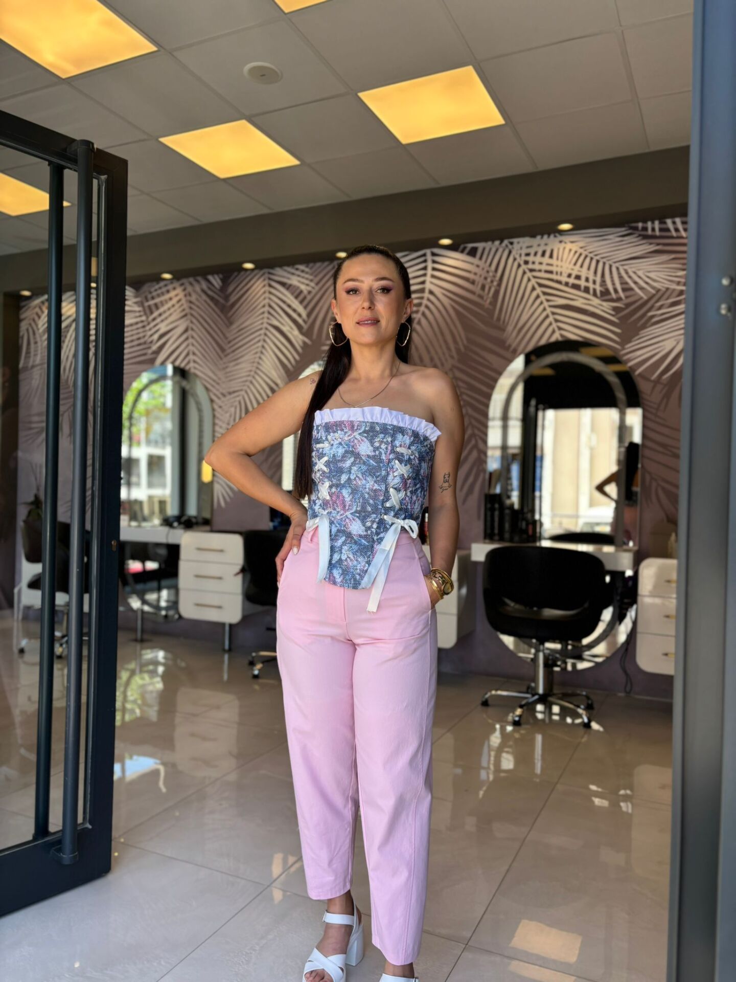 Pembe Havuç Kumaş Pantolon