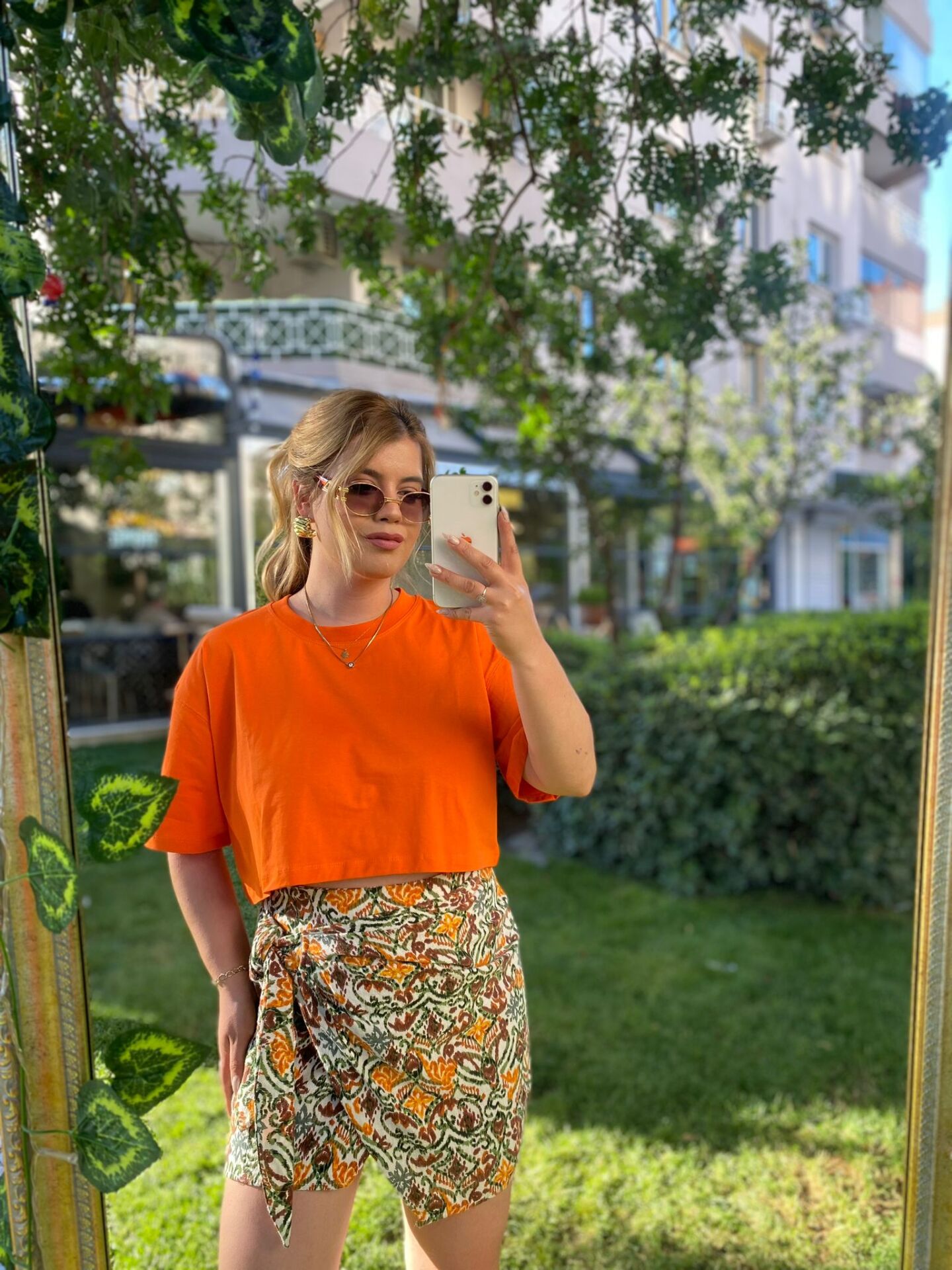 Turuncu Crop Tshirt