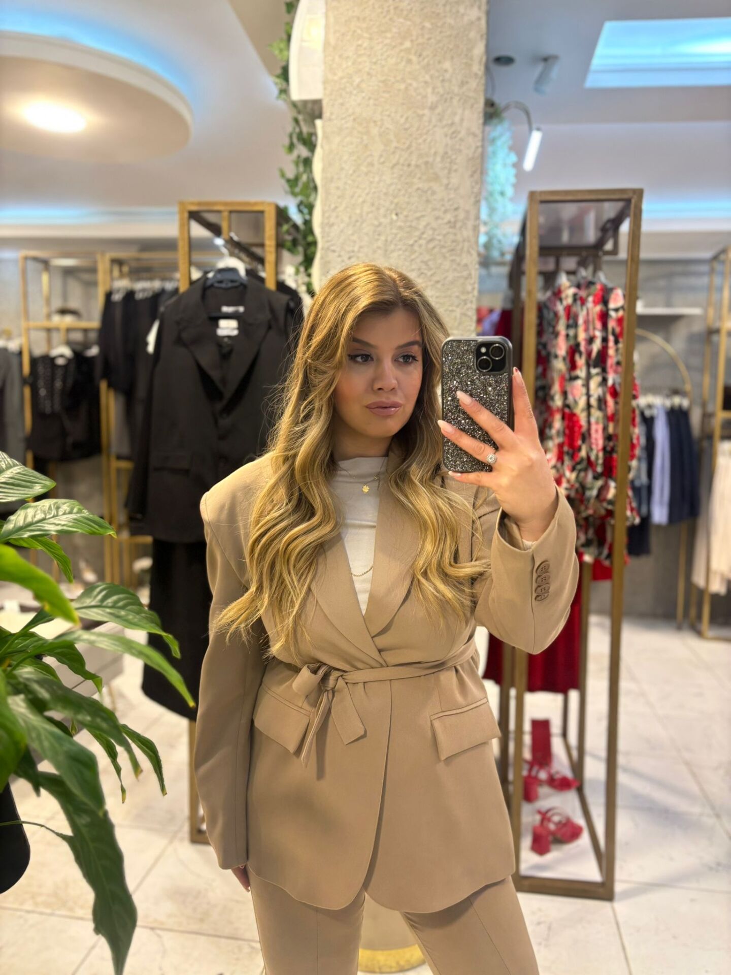 Camel Pantolon/Blazer Ceket Takım