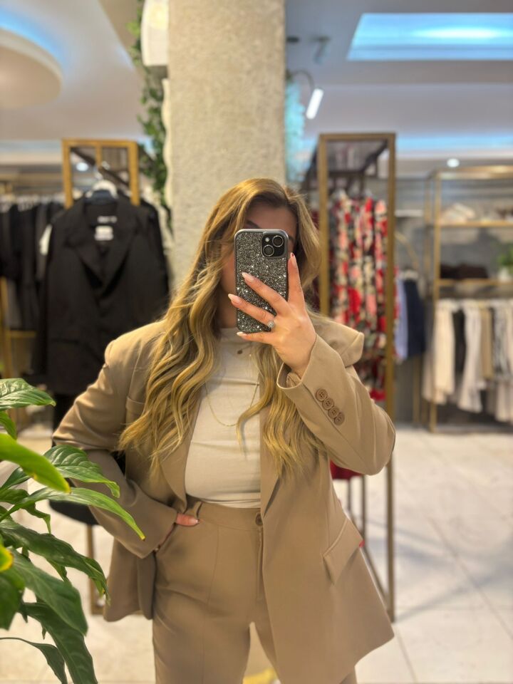 Camel Pantolon/Blazer Ceket Takım