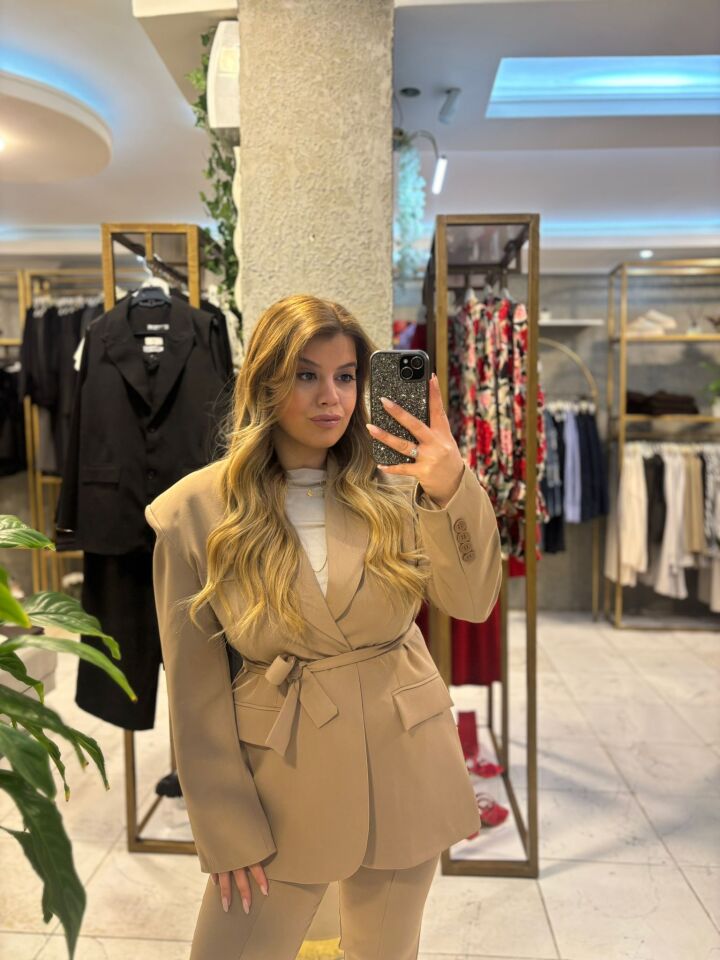 Camel Pantolon/Blazer Ceket Takım