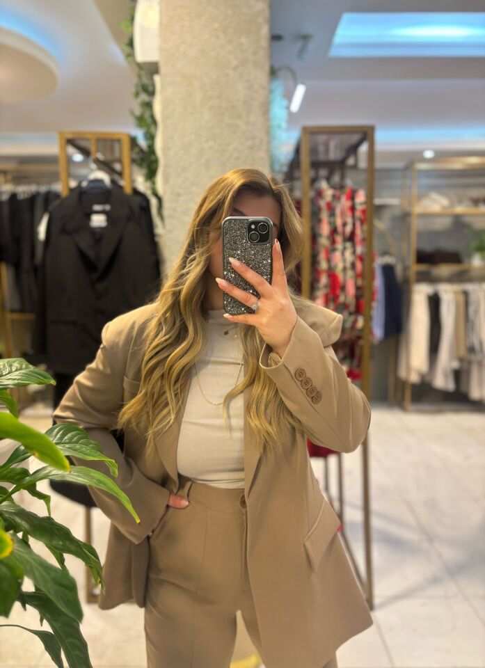 Camel Pantolon/Blazer Ceket Takım