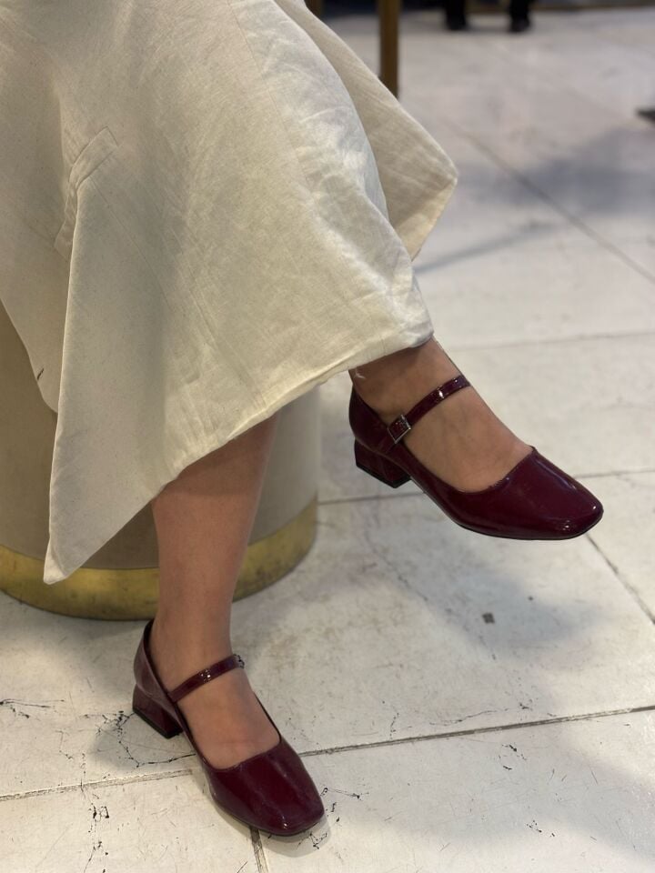 Bordo Topuklu Babet