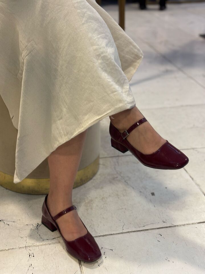 Bordo Topuklu Babet