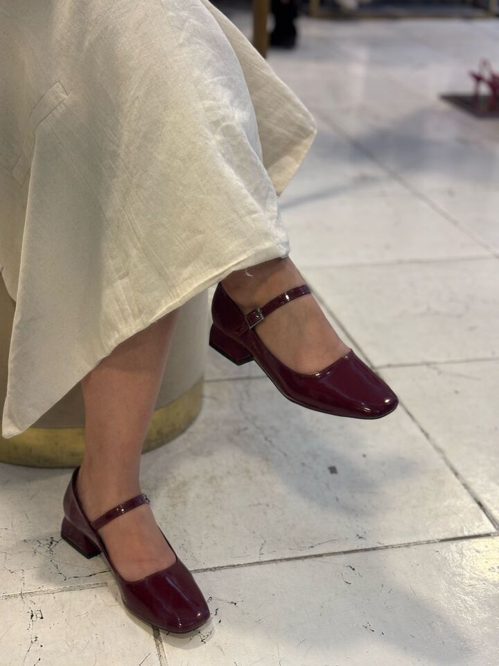 Bordo Topuklu Babet