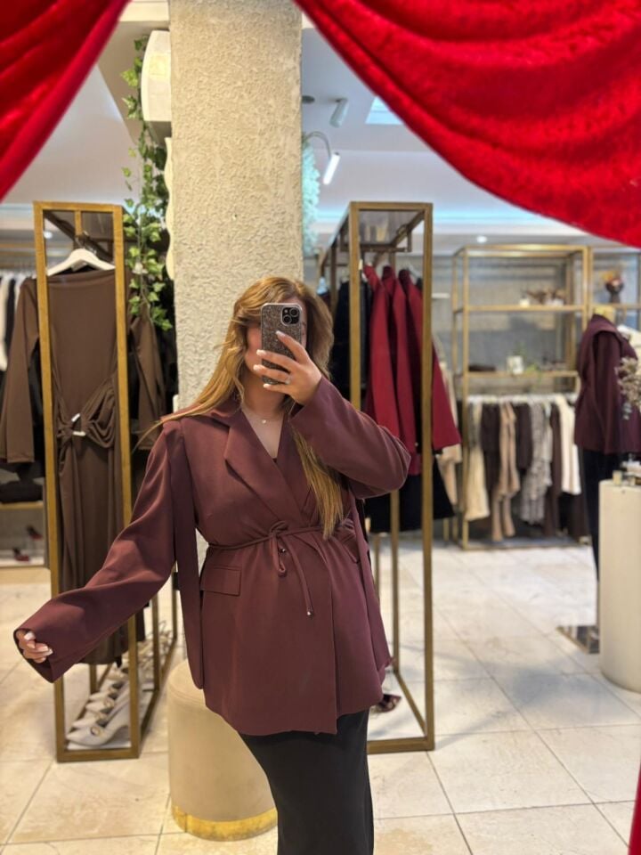 Bordo Blazer Ceket