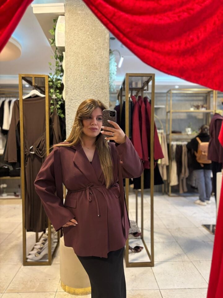 Bordo Blazer Ceket